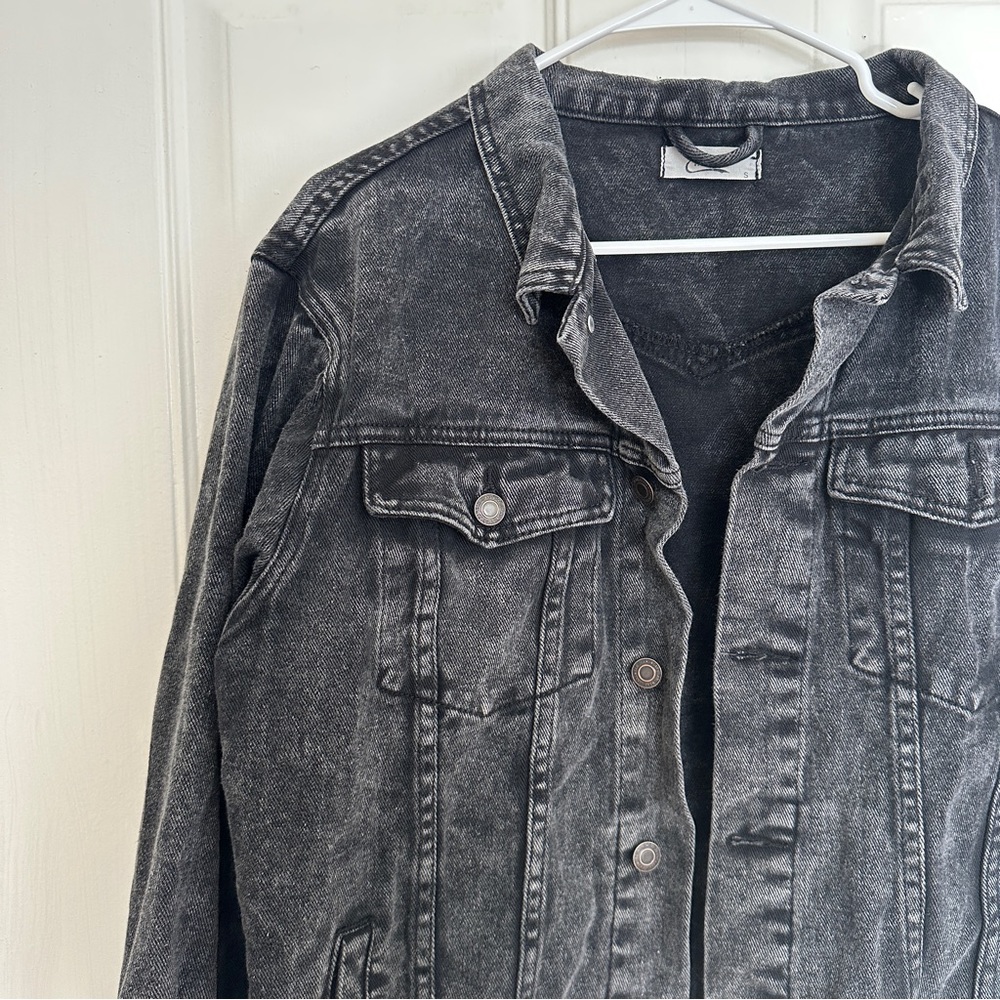 Gray Washed Baggy Denim Jacket